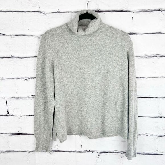 J.Crew Women's XL Gray Cashmere Turtleneck Sweater Long Sleeve Casual - Picture 1 of 5